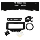 Kit Combo 1 Negro Partes Lujo Moto Tvs Raider 125