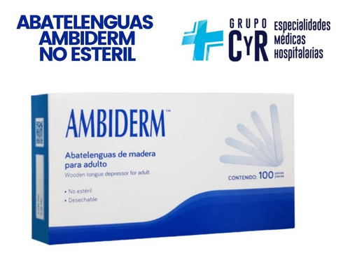 Abatelenguas Ambiderm No Esteril Caja Con 100