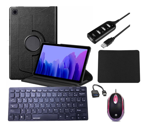 Capa P/ Tablet A7 T500 T505 + Teclado Mouse + Mouse Pad Hub