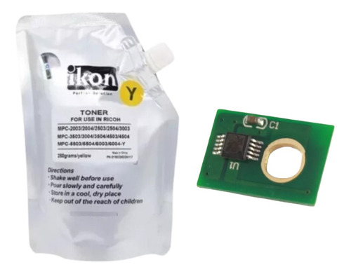  Recarga De Tóner Más Chip Para Ricoh Mpc4503/ 5503 Amarillo