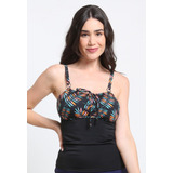 Polera Tankini Reductor Estampado Hojas