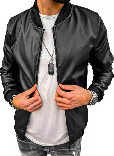 Campera Hombre Bomber Chaqueta Slim Fit Elastizada Entallada