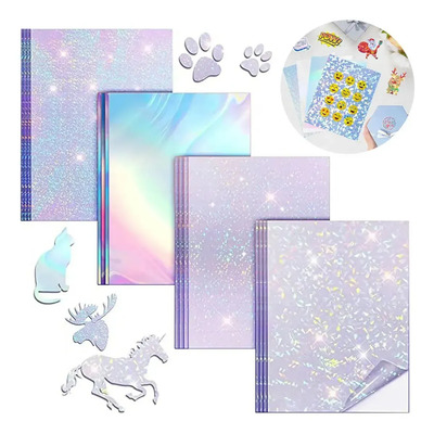 40 Hojas A4 Adhesivo Papel De Imprimir Para Láser Y Inkjet Adecuado Para Fotos, Álbumes De Recortes, Carteles Y Otros... Transparente