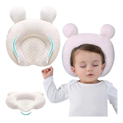 Almohada Bebe Previene Síndrome Cabeza Plana Plagiocefalia Ugaaiya Color Blanco | MercadoLibre