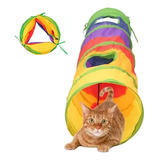 Túnel Arcoíris Plegable Para Perros Y Gatos, Juguetes