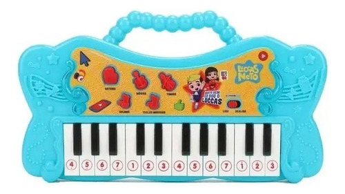 Teclado Musical Infantil Com Luz/som Luccas Neto Multikids Cor Azul