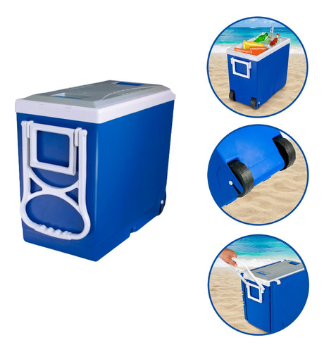 Caixa Térmica Cooler 32lts Com Alça Praia Pesca Camping