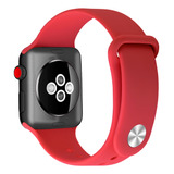 Correa Botón Compatible Iwatch Apple Watch 42/44/45mm Rojo