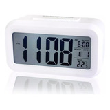 Relógio Digital Despertador Mesa Cabeceira Quarto Idoso Cor Branco