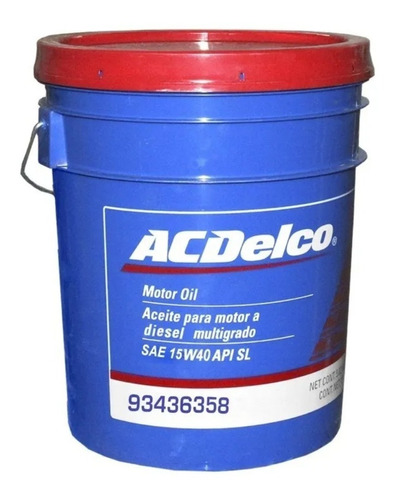 Aceite Acdelco Motor A Diesel 15w40 Cl4 19l Cubeta