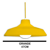 Luminária Pendente Decoração Grande Sinuca Sala Quarto Poker Cor Amarelo