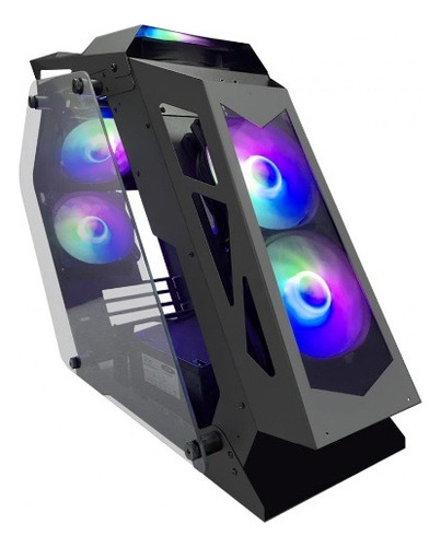 Gabinete Gamer Gs M-atx C/6 Fans 120mm Rgb Htlk6s20a6 Pixxo Cor Preto