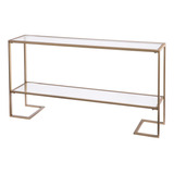 Sei Furniture Mesa Consola Estrecha Horten Glam, Dorada.