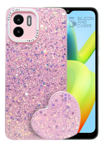 Carcasa Para Xiaomi Redmi A1 Glitter Incluye Pop Socket