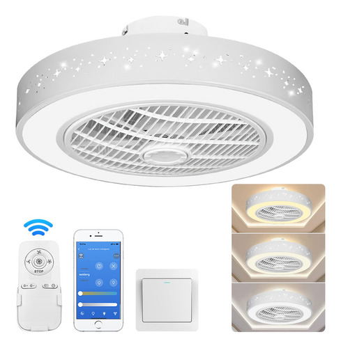 Ventilador Techo Luz Inteligente Dimmable Seguro Silencioso