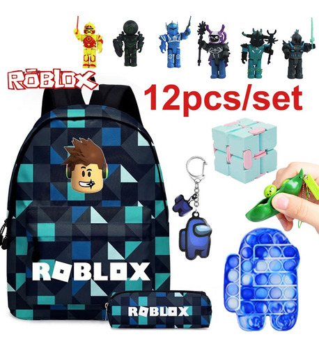 Mochila Escolar Roblox De 2 Piezas+bolsa Para Lápices Mochila Escolar Roblox De 2 Piezas+bolsa Para Lápices