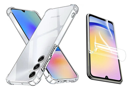 Carcasa Transparente Para Samsung A25 + Lamina Pantalla