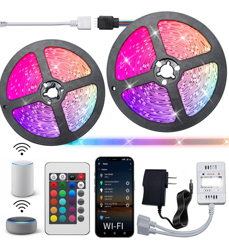 Tira De Luces Led Para Cuarto Wifi 30m Rgb Alexa App Control