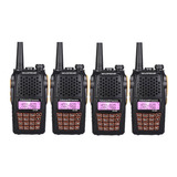 Kit 4 Radio Ht Walk Talk Dual Band Uhf Vhf Fm Baofeng Uv-6r