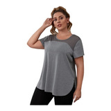 Polera Shein Curvy Deportiva Malla En Hombros