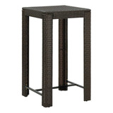 Mesa De Bar De Jardín Marrón 23.8 X23.8  X43.5 Poly Rattan