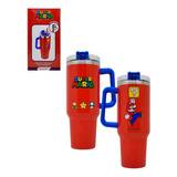 Copo Térmico Stitch Tumbler Inox Personagens Frio Até 12h Cor Vermelho Super Mário Bros Super Mario Bros