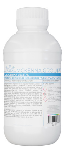 Glicerina Vegetal Usp 250 Ml - mL a $21