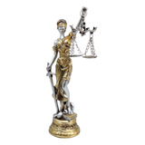 Estátua Dama Justiça 19 Cm Altura Dourado Direito Mres-j20