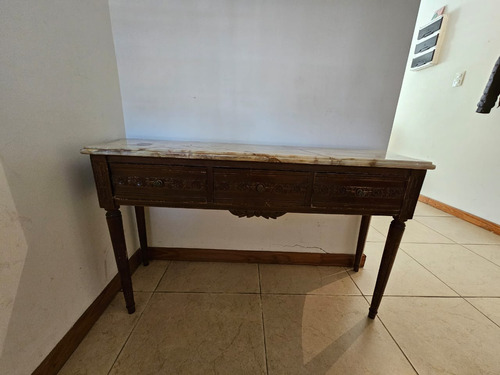 Mesa Estilo Francés Con Mármol Antiguo. Excelente Estado