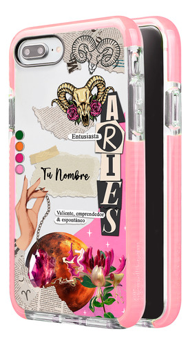 Funda Para iPhone Mujer Signo Zodiaco Aries Tu Nombre