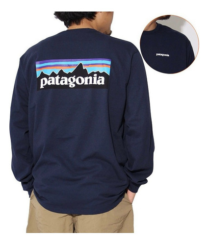 Playera Orgánica De Manga Larga Con Logo P-6 Patagonia