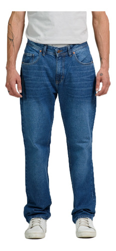 Jean Azul Recto Regular Elastizado Moda Hombre Mistral 50146