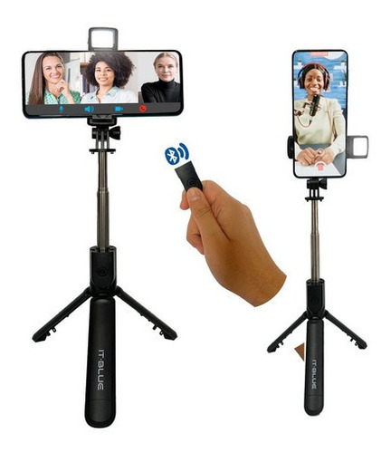 Tripé Bastão De Selfie Com Led Para Celular Com Bluetooth