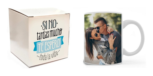 Taza Ceramica Caja Carton San Valentin Novios Aniversario