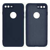 Capa Proteção Câmera Furo Compatível C/ iPhone 7 Plus 8 Plus Cor Azul Cobalto