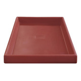 Prato Base Grande Quadrado Vaso Polietileno 50cm Vermelho