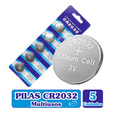 Pack 5 Pila Cr2032 - Tira 5 Pilas Baterias Cr2032 - Calidad
