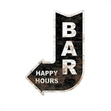 Quadro Placa Decorativa - Seta Bar Happy Hour 5234