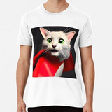 Remera Gato Superhéroe Con Capa Roja Algodon Premium