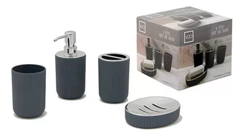 Set Accesorio Baño Organizador Jabonera Dispenser Vaso X4