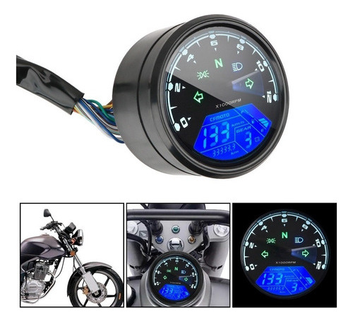 Velocímetro Digital Universal Para Moto Cafe Racer