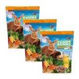 3 Pcts Ração Funny Bunny Delícias Da Horta Coelho 1,8kg