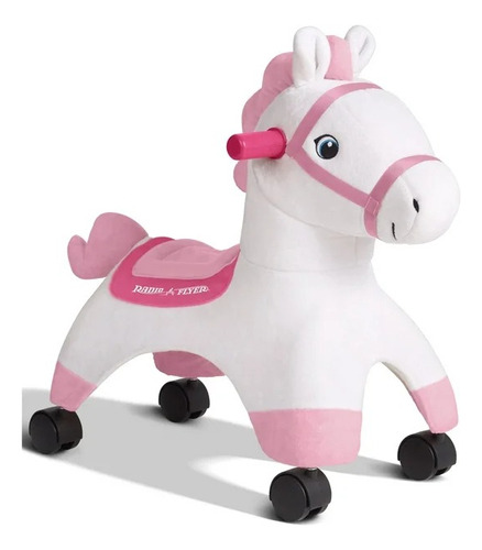 Caballo Radio Flyer Montable Con Ruedas Blanco Rosa / J