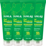 Kit 4 Repelente De Insetos Sunlau Gel C/ Icaridina 120g