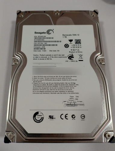 Hd Seagate Barracuda 1tb Sata 7,2k St31000524as Pn 9yp154-303