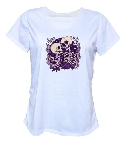 Blusa Playera Calacas Pareja Halloween Tallas Extras Mujer