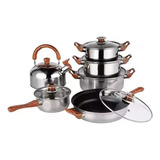 2 Baterias De Cocina Sartenes Teteras Cacerolas Tapas Vidrio