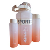 Botella Motivacional  Hexagonal Sport 3 En 1 Blanca.