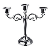 Candelabro De Metal Con 3 Velas