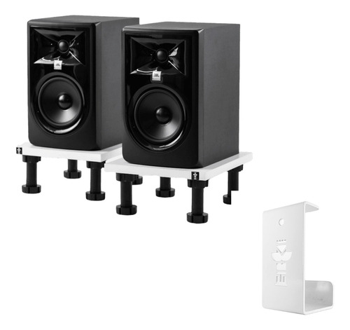 Combo Soporte Elevador Monitores De Estudio + Auriculares Pr